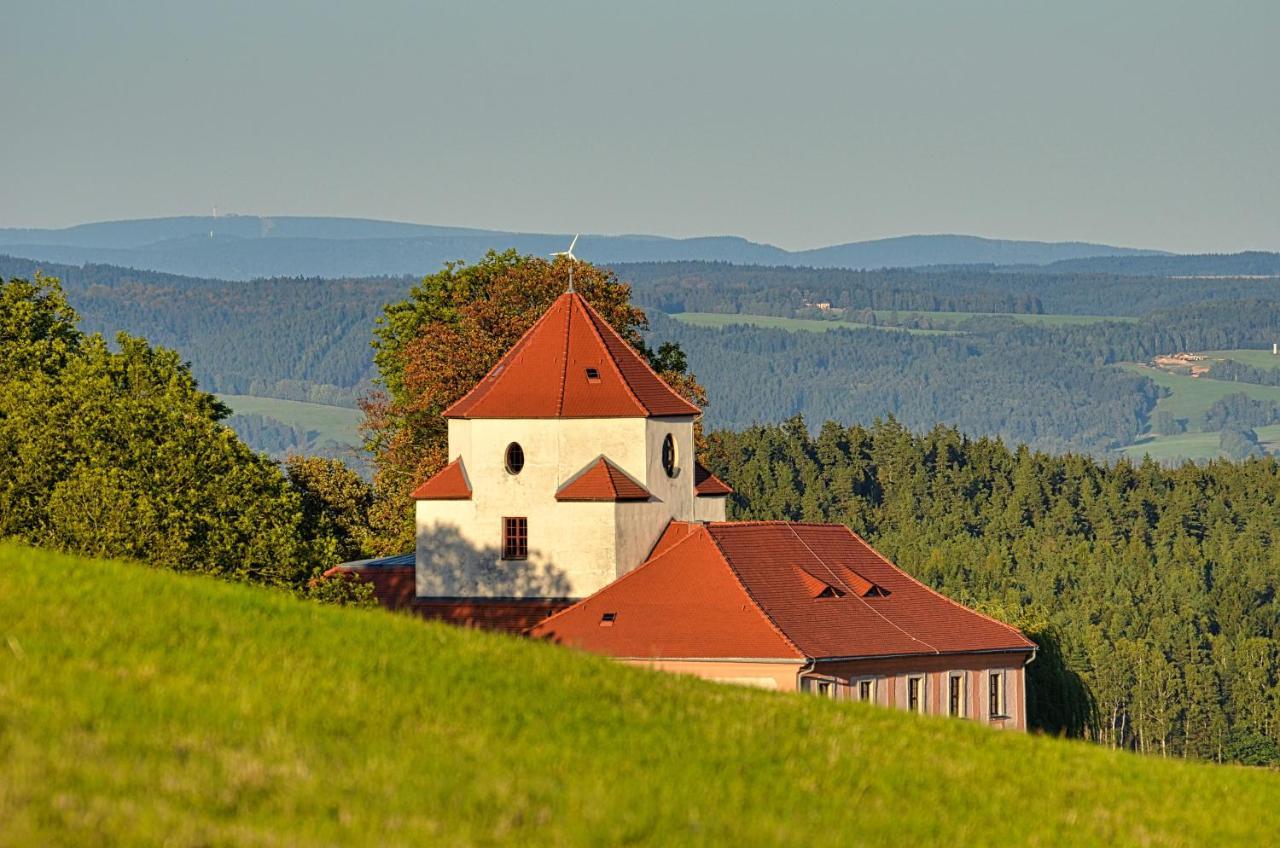 Hotel Garni Schloss Schoenberg Bad Brambach Exteriör bild