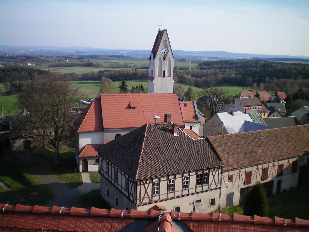Hotel Garni Schloss Schoenberg Bad Brambach Exteriör bild